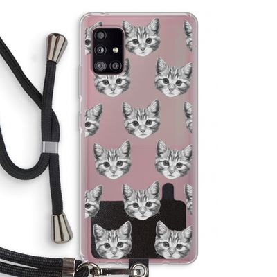 Kitten: Samsung Galaxy A51 5G Transparant Hoesje met koord