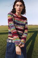 Gemêleerde multicolor trui - RED - L