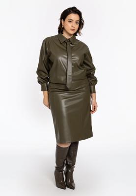 Yoek Rok pencil LEATHER | Licht Groen | Maat 52