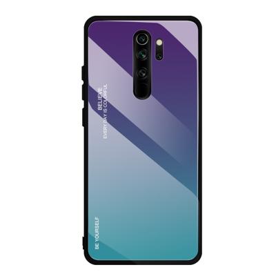 Voor Xiaomi Redmi Note 8 Pro gradiënt kleur glas geval (donker paars)