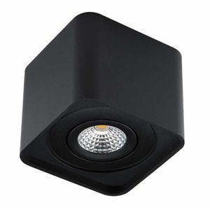 Opbouwrand met ronde hoeken kleur zwart voor inbouwspot zwart 86x100x100mm