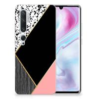 Xiaomi Mi Note 10 Pro | TPU Hoesje | Zwart Roze Vormen