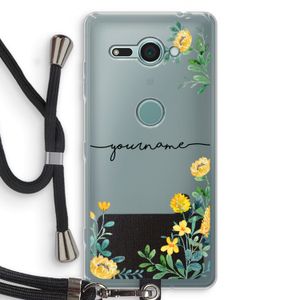 Gele bloemen: Sony Xperia XZ2 Compact Transparant Hoesje met koord
