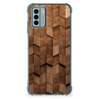 Stevig Telefoonhoesje voor Nokia G22 Wooden Cubes