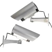 2x stuks dummy camera / beveiligingscamera met LED