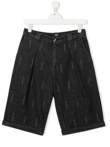 Balmain Kids short en jean à logo imprimé - Noir