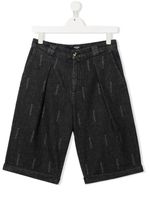 Balmain Kids short en jean à logo imprimé - Noir - thumbnail