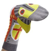 Walkytalkies popsokken Say Brave! jongens katoen grijs/geel mt 23 26 - thumbnail