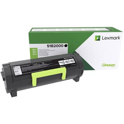 Lexmark Tonercassette (recycling) MS317 MS417 MS517 MS617 MX317 MX417 MX517 MX617 Origineel Zwart 2500 bladzijden 51B2000