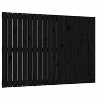 vidaXL Wandhoofdbord 127,5x3x90 cm massief grenenhout zwart