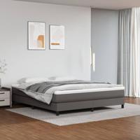 Boxspring bed kunstleer grijs 160x200 cm