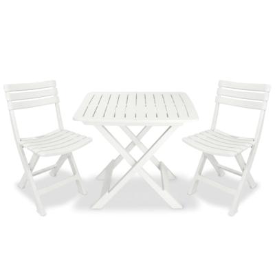 3-delige Bistroset inklapbaar kunststof wit