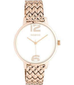 OOZOO Timepieces Horloge Rosé Goud/Wit | C10923