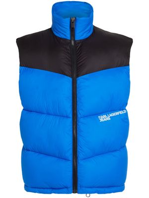 Karl Lagerfeld Jeans gilet matelassé à logo imprimé - Bleu