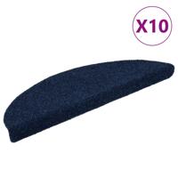 VidaXL Trapmatten zelfklevend 10 stuks 56x17x3 cm marineblauw halfrond
