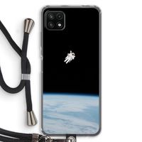 Alone in Space: Samsung Galaxy A22 5G Transparant Hoesje met koord