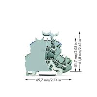 WAGO 2002-2247/099-000 Doorgangsklem 2-etages 4.20 mm Spanveer Toewijzing: Terre, N Grijs 50 stuk(s)