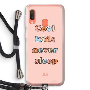 Cool Kids Never Sleep: Samsung Galaxy A20e Transparant Hoesje met koord