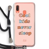 Cool Kids Never Sleep: Samsung Galaxy A20e Transparant Hoesje met koord Cool Kids Never Sleep: Samsung Galaxy A20e Transparant Hoesje met koord