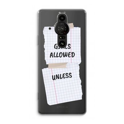 No Girls Allowed Unless: Sony Xperia Pro-I Transparant Hoesje