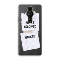No Girls Allowed Unless: Sony Xperia Pro-I Transparant Hoesje
