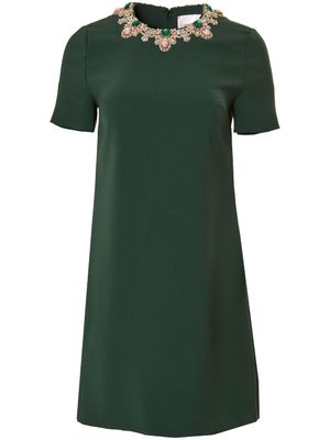 Carolina Herrera robe évasée à ornements en cristal - Vert