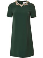 Carolina Herrera robe évasée à ornements en cristal - Vert