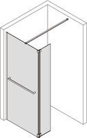 Saqu Modulo inloopdouche met zijwand incl. handdoekhouder en antikalk 120x30x210cm aluminium