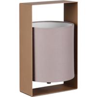 LED Tafellamp - Trion Alira - E27 Fitting - 1 lichtpunt - Max.10W - Wit/Koffie - Textiel/Metaal