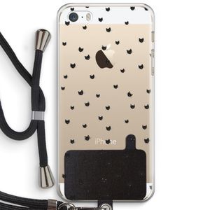 Kleine kattenkopjes: iPhone 5 / 5S / SE Transparant Hoesje met koord