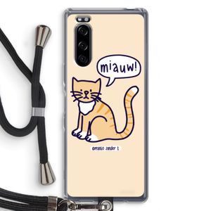 Miauw: Sony Xperia 5 Transparant Hoesje met koord