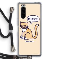 Miauw: Sony Xperia 5 Transparant Hoesje met koord Miauw: Sony Xperia 5 Transparant Hoesje met koord