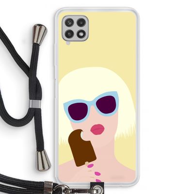 Ice cream: Samsung Galaxy A22 4G Transparant Hoesje met koord