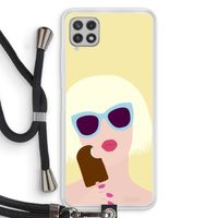 Ice cream: Samsung Galaxy A22 4G Transparant Hoesje met koord
