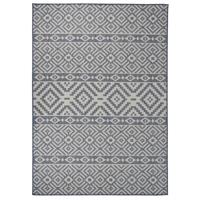 VidaXL Buitenkleed met patroon platgeweven 140x200 cm blauw VidaXL Buitenkleed met patroon platgeweven 140x200 cm blauw