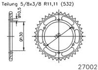 ESJOT Chain wheel 532 47z steel black