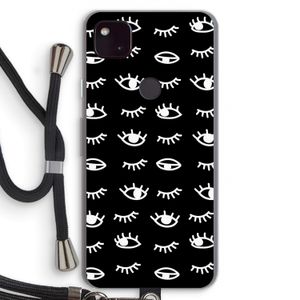 Eye pattern #3: Pixel 4a 5G Transparant Hoesje met koord