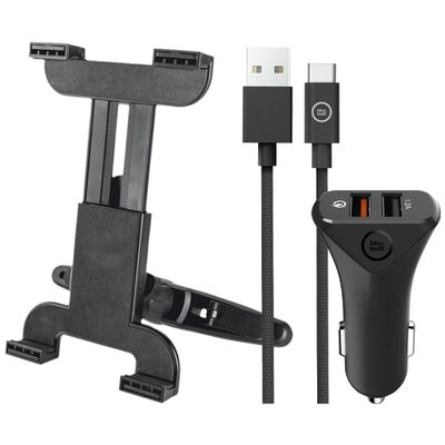 Trust Hoofdsteun Tablet Houder Universeel + Autolader met Usb C Kabel Trust Hoofdsteun Tablet Houder Universeel + Autolader met Usb C Kabel