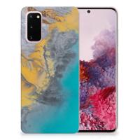 Samsung Galaxy S20 | TPU | Siliconen hoesje | Marble Blue Gold