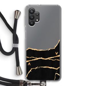 Gouden marmer: Samsung Galaxy A32 5G Transparant Hoesje met koord