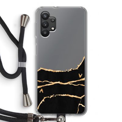 Gouden marmer: Samsung Galaxy A32 5G Transparant Hoesje met koord