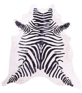 Karpet Zebra Print Zwart/Wit ca. 3,0 m² (koeienhuid)