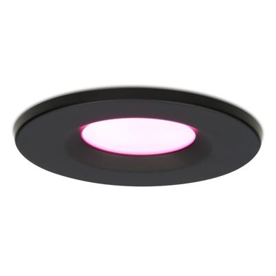 Venezia Smart inbouwspot - IP65 waterdicht - 6 Watt 450 lumen - Wifi + Bluetooth - RGBWW - Google Home, Amazon Alexa en Siri - Zwart - Badkamer, binnen en buiten