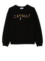 Roberto Cavalli Junior sweat Tiger-Tooth à logo imprimé - Noir