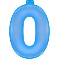 Basic Opblaasbaar cijfer 0 blauw 35cm