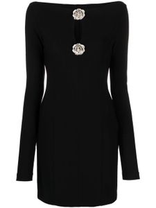 Blumarine robe courte à détail de broche - Noir