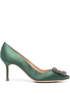 Manolo Blahnik escarpins Hangisi 75 mm en satin - Vert