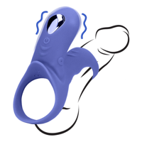 Loveline by Shots Vibrerende Cockring met Clit Stimulatie - Tamiya Blauw
