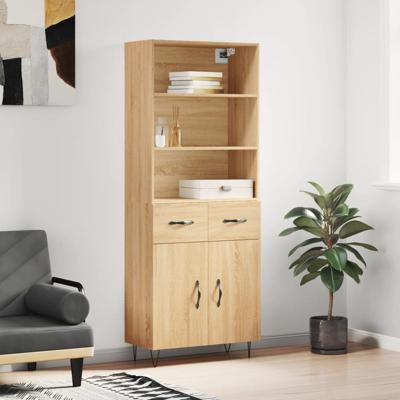 Hoge kast 69,5x34x180 cm bewerkt hout sonoma eikenkleurig