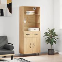 Hoge kast 69,5x34x180 cm bewerkt hout sonoma eikenkleurig